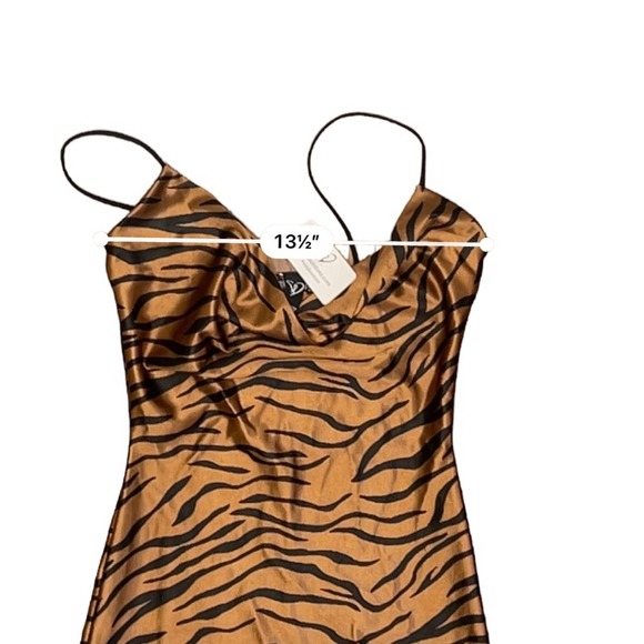 NWT Windsor Animal Kingdom Zebra Satin Cowl Neck Dress - Size XS - Picture 5 of 7